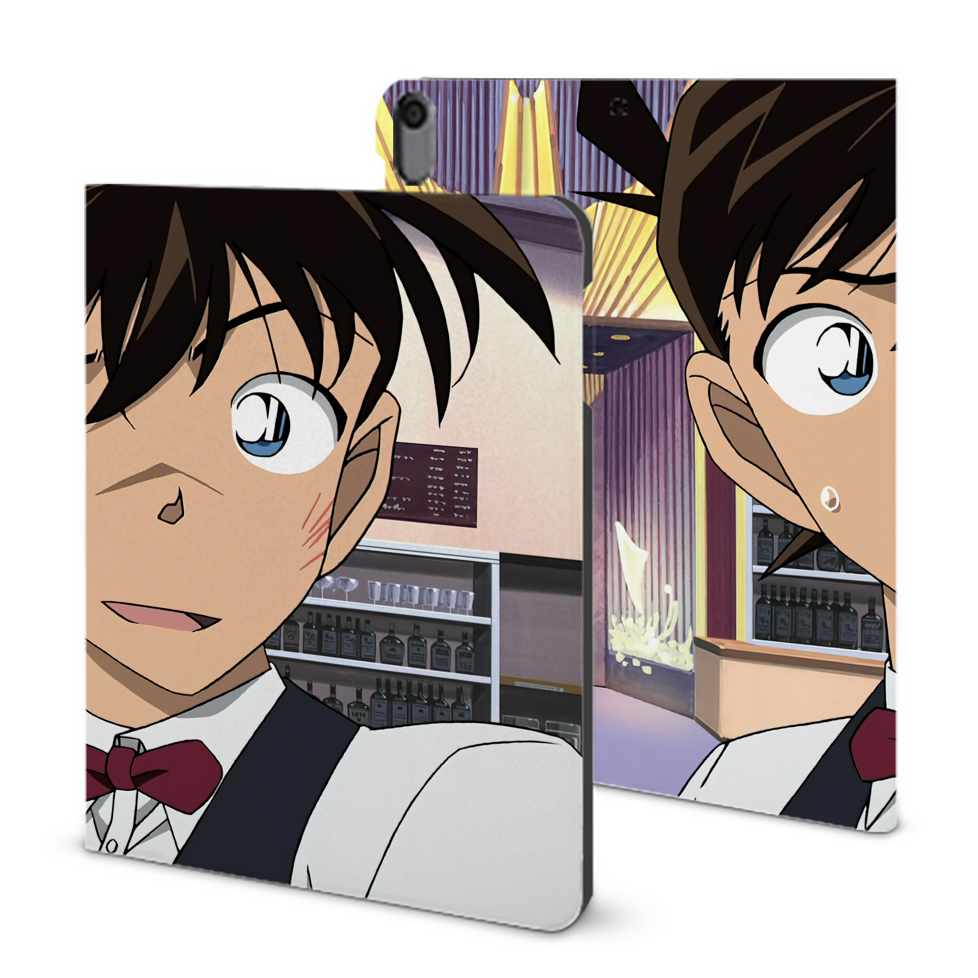 （画像用） 名探偵コナン Detective Conan IPad ケース ブック型 PUレザー TPU 耐衝撃 軽量 薄型 ペン収納なし 全面保護 IPad 各モデル対応